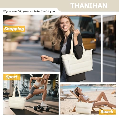 Image of Tote Bag for Women ,Travel Puffy Tote Bag For Women,Puffer Work Tote Handbag、Shoulder Bag Handbag for Travel, Work, Gym