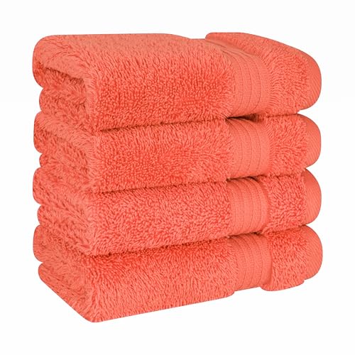Cotton Paradise Türkisches Waschlappen-Set aus 100% Baumwolle, für Badezimmer, 4-teilig, weich, saugfähig, kleine Handtücher, Waschlappen… – Ansicht 3