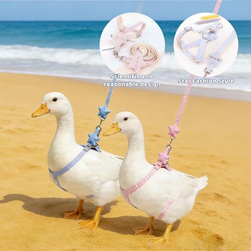 Arnés de pollo y correa de pato ajustable para chaleco de ganso rosa 6