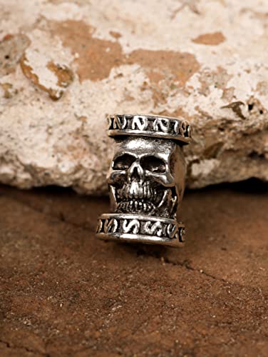 HAQUIL Skull 5pc Viking Dreadlock Accessory Set - Norse Hair Beads, Lock Beads, Pull Hair Pin, Quick Beader2