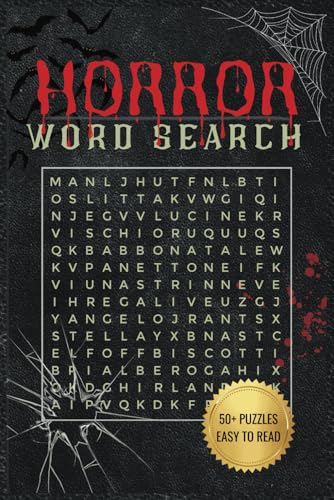 Horror Word Search – 55 Scary Puzzles with Monsters, Folklore & Creepy Creatures: Large Print for Easy Reading | Puzzle Solutions Included