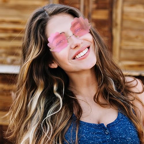 2Pcs Shell Sunglasses Bueaty Sunglasses Props Seashell Shape Glasses Rimless Eyeglasses Mermaid Glasses for Party2