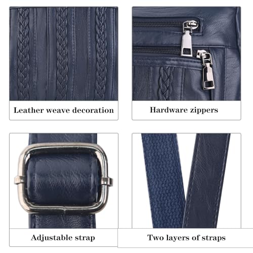 Image of ELDA Purses for Women Pocketbooks Soft PU Leather Ladies Crossbody Purse Multi Pocket Shoulder Bag