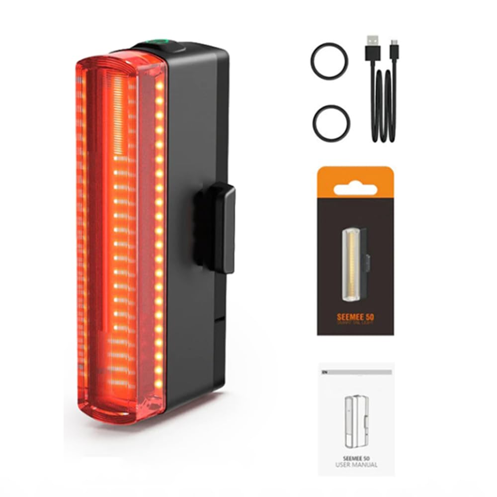 ZKcasA SEEMEE 50 Bicycle Smart Taillight Same Frequency Resonance LED Charging Bike Rear Light Cycling Tournament