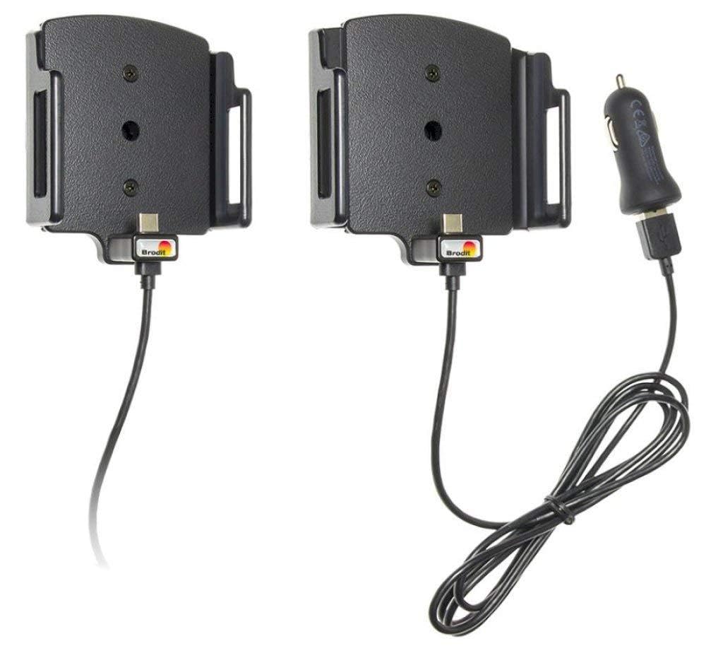Brodit Gerätehalter 521845 mit Ladefunktion für Smartphones, Schwarz