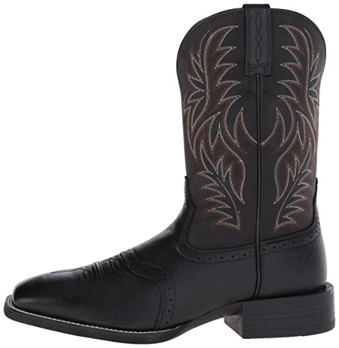 Ariat Mens Sport Wide Square Toe Western Boot Black Deertan/Black 9 Wide #TOP7