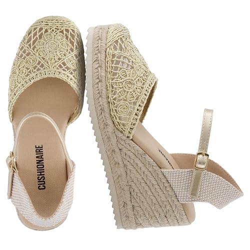 Espadrilles à plateforme femme sandales habillées confortables bout fermé Flora