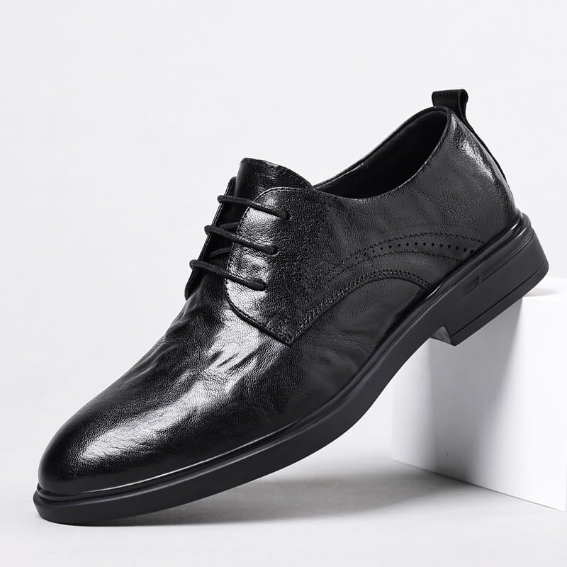 Men's Wingtip Fashion Modern Leather Oxford Comfort Retro Lace Up Tuxedo Shoes for Men Black Business Casual Platform Pointed Toe Dress Shoes2