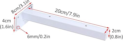 Miniatura 10 de Soporte de estante oculto de tubo cuadrado en T colgante, soportes de estante de acero flotante, soportes de soporte de pañuelos de garaje para