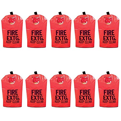 (10 Pack) 20 Lb FIRE EXTINGUISHER COVER (With Window) For 10 Lb to 20 Lb Fire Extinguishers, Medium 25