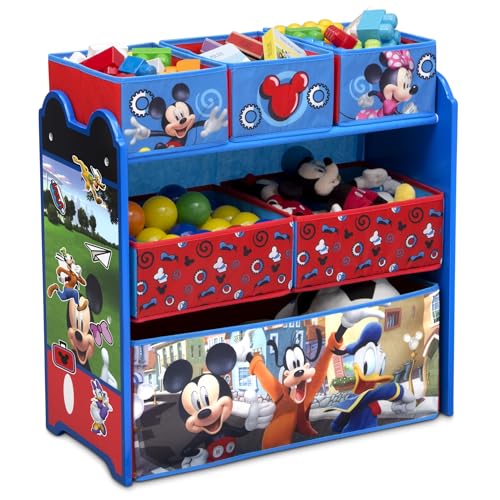 Delta Children Disney Mickey Mouse 6 Bin Design and Store Toy Organizer