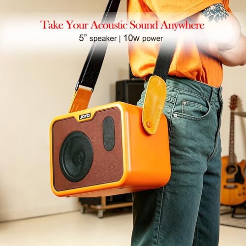 Image of JOYO 10W Small Acoustic Guitar Amplifier with 15ft Guitar Cable Portable Mini Practice Amp Battery Powered Combo Dual Channel (CMA-10A)