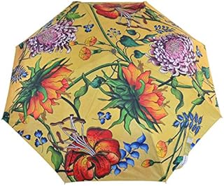 Anuschka Umbrella AUTO Open/Close | UPF 50+ Max Sun protection | 38” Waterproof Canopy | Fits in Handbag | Windproof Flexible Fiberglass | Caribbean Garden