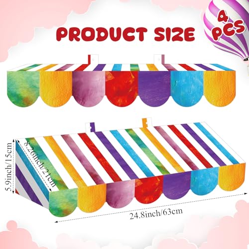 Image of Tallew 4 Pcs 3D Circus Awning Wall Decoration Carnival Awning for Carnival Theme Party Classroom Decorations(Mixed Color and White)