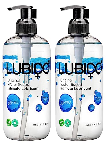 Lubido Original lubricante íntimo a base de agua, libre de parabenos - 500ml Jumbo (Paquete de 2)