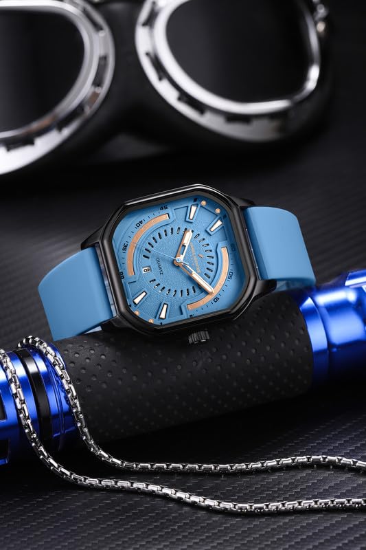 Image of Daniel Hechter Paris Rivoli Collection Modern Analog Watch for Men with Octagon Dial and Silicon Band-DHM1003