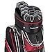 Founders Club Premium Cart Bag with 14 Way Organizer Divider Top (Red and Black)