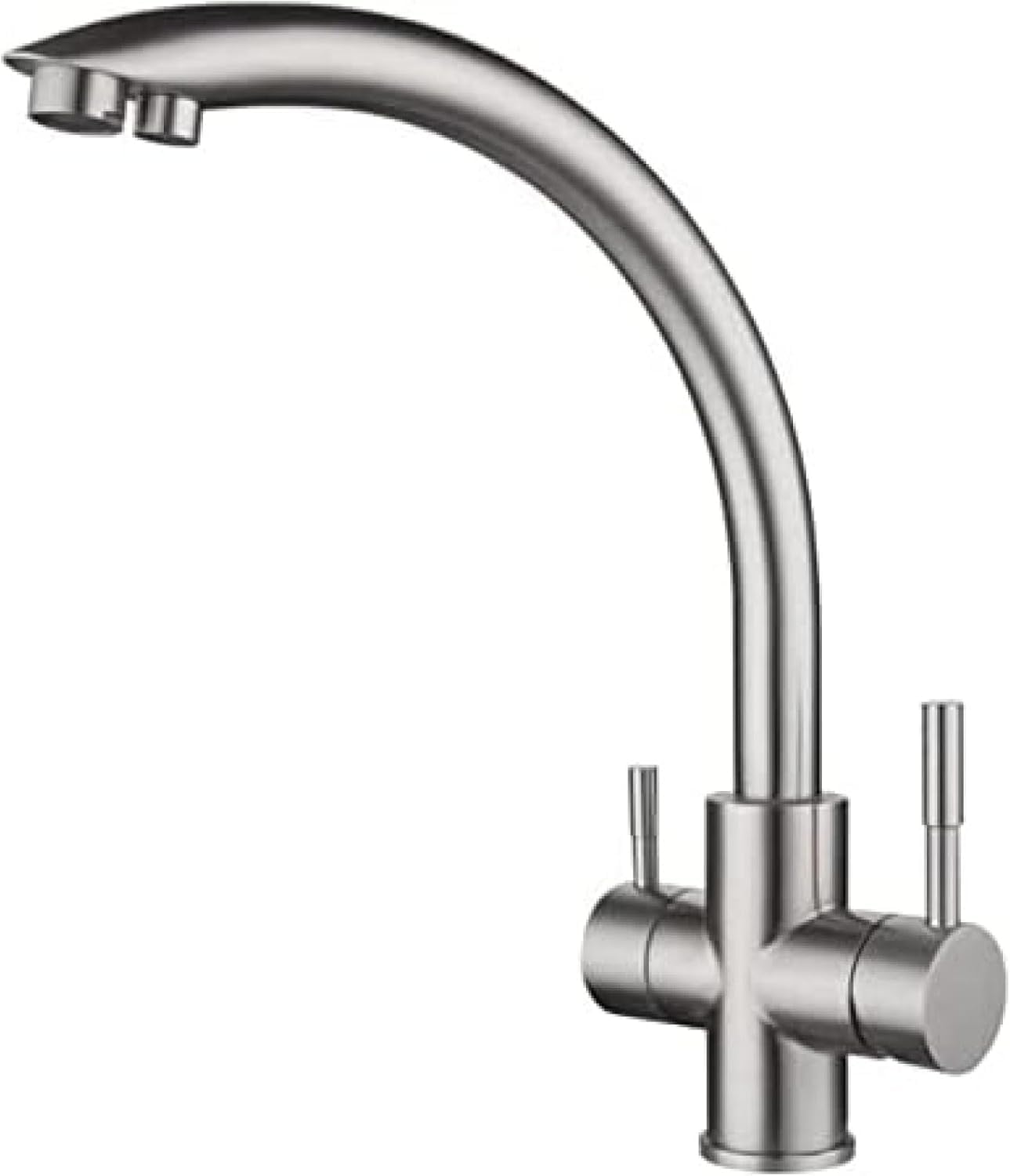 Rubinetto filtrante per Acqua a 3 Vie per Cucina, Rubinetto per Acqua Calda e Fredda Girevole in Acciaio Inossidabile Puro, purificatore Tre in Uno