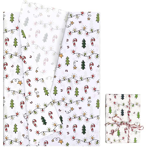 Hjvvr Christmas Tissue Paper,Xmas Wrapping Tissue Paper,20sheets 20x14inch Green Tree Wrapping Paper