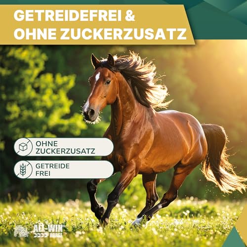 ALL-WIN Horse Hay Time 24/7 – 12 kg Strukturfutter für Pferde – Getreidefrei, Pferdefutter ohne Zuckerzusatz – Mit Timothee, Grünhafer & Luzerne – Staubfrei, magenfreundlich & rohfaserreich