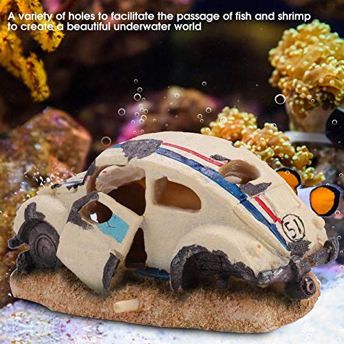 Pssopp Simulatie Hars Auto Aquarium Decoraties Simulatie Beschadigd Auto Onderdak Aquarium Ornamenten Decor, Standaard - Afbeelding 3