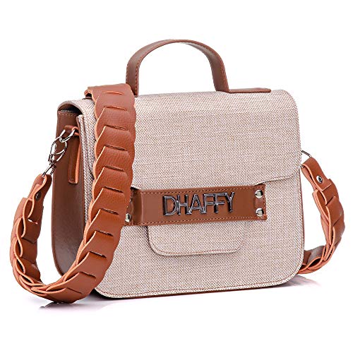 Bolsa feminina Dhaffy Palha Marrom, Alça Artesanal. cor:marrom;tamanho:M