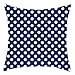 Epinki Funda 50x50 Cojin, Fundas Cojines Patrón de Lunares Fundas de Cojines de Cama Poliéster, Blanco Azul