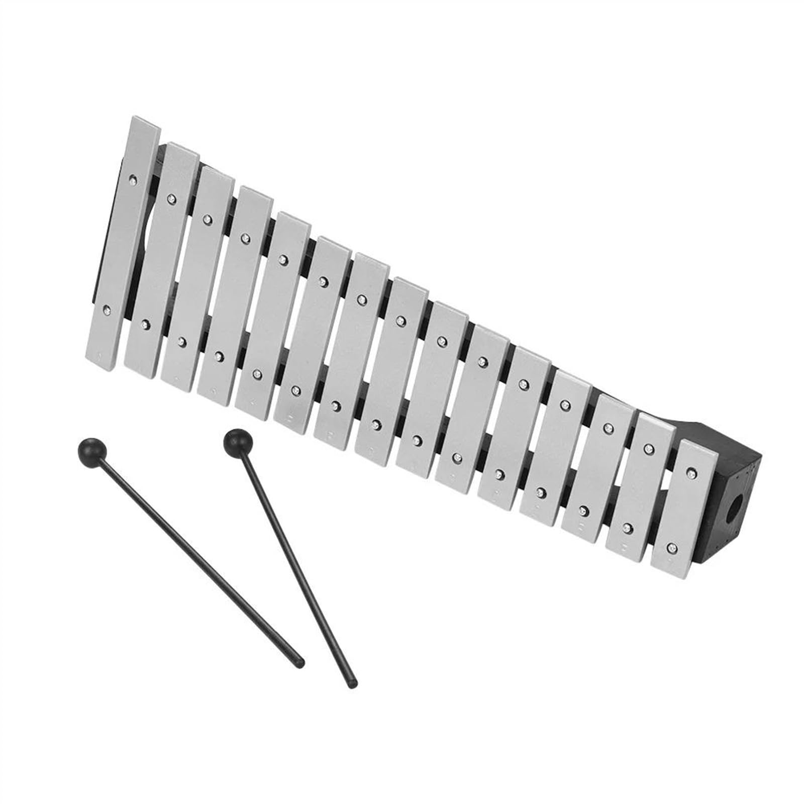 Base en bois Glockenspiel en alliage d'aluminium de 15 notes avec Instrument de Percussion à maillet Kit De Glockenspiel