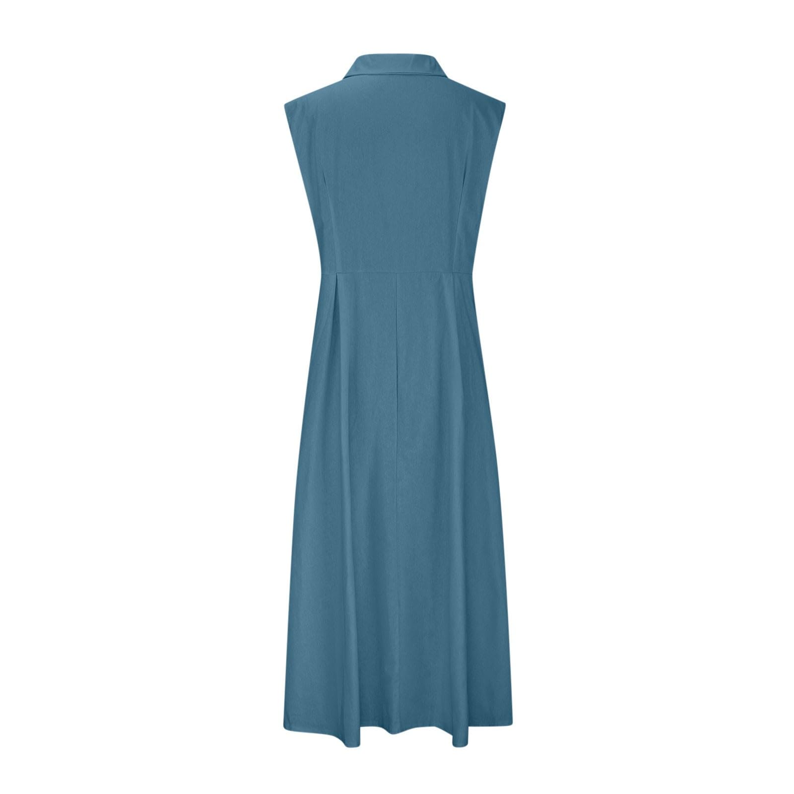 LYGBAOFUL Letnia sukienka Sukienka damska Casual Sukienka damska z długim zapięciem na guziki na co dzień Wakacje - Elegancka Wygodna odzież letnia Stylowa Można łączyć z dodatkami