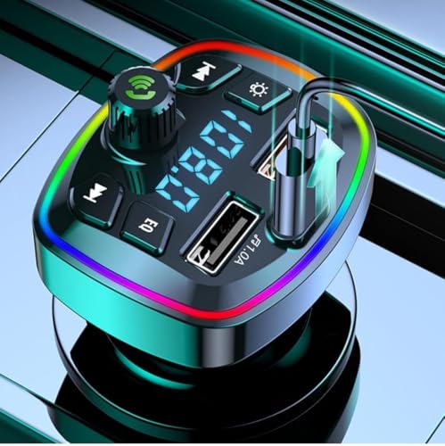 Image of Jaxter Bluetooth 5.3 FM Transmitter for Car with 20W Fast Charging USB-C Port, LED Screen, Hands-Free Call & Music Player Adapter