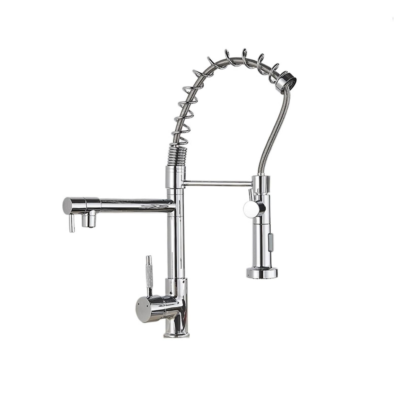 Robinet cuisine rotatif avec douchette double jet pour un nettoyage optimal