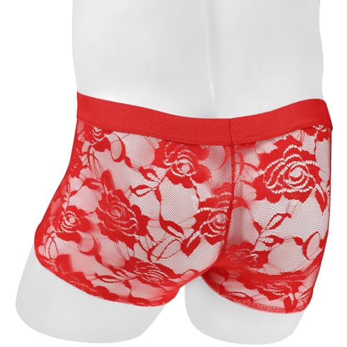 Men's Lace Boxer Briefs Sexy and Comfortable Underwear Soft and Breathable Underpanties2