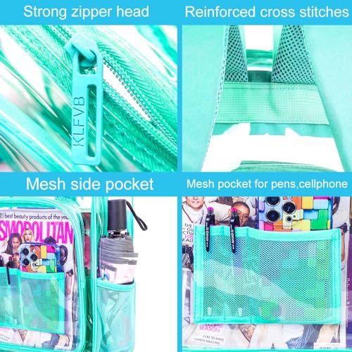 Image of AGSDON Clear Backpack, Heavy Duty Transparent Bookbag, See Through PVC Backpacks for Women Men