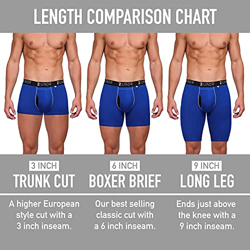2UNDR Men's Flow Shift 3" Trunk Underwear (Black, Medium)2