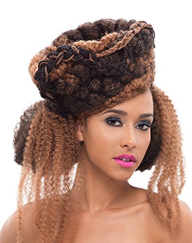 Janet Collection 3X Caribbean 100% Kanekalon Synthetic Hair Braid - Afro Twist 80" (4(medium brown)) by Janet Collection