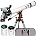 Telescopio Astronomico Professionale per bambini e principianti - Portatile e Potente 28x-210x, Facile da Installare e Utilizzare - Ideale per Osservare la Luna, i Pianeti e le Galassie vicine