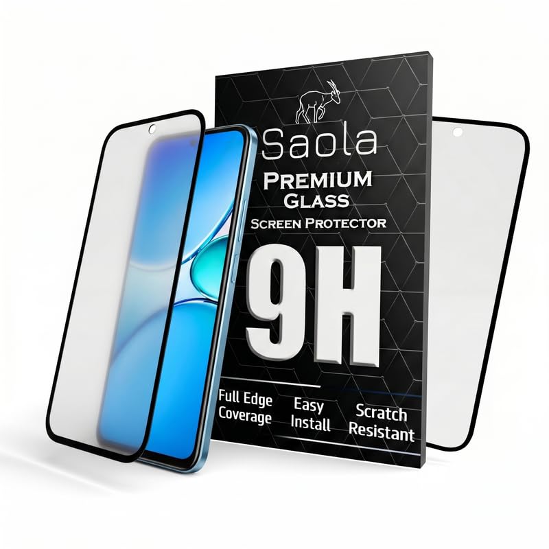 Image of Saola Anti-Glare Matte Screen Protector for realme 15x 5g | Smooth Touch Finish, 9H Strength Glass, Full Coverage, Bubble-Free Installation Kit | Quick & Easy Application | Pack of 1