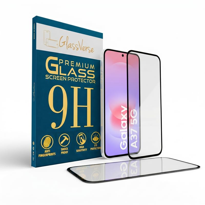Image of GlassVerse Toughened Oleophobic Tempered Glass For Samsung Galaxy A37 5G (PACK OF 1) with Free Installation Kit. Full screen Coverage - 6.7 inch