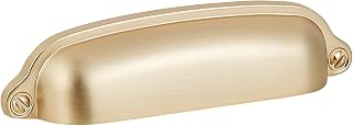 Harpoon Cup Handle Drawer Pull 3.78 Inch(96mm) for Kitchen Cabinet Hardware Ancient European Style, 10 Pack Brushed Gold