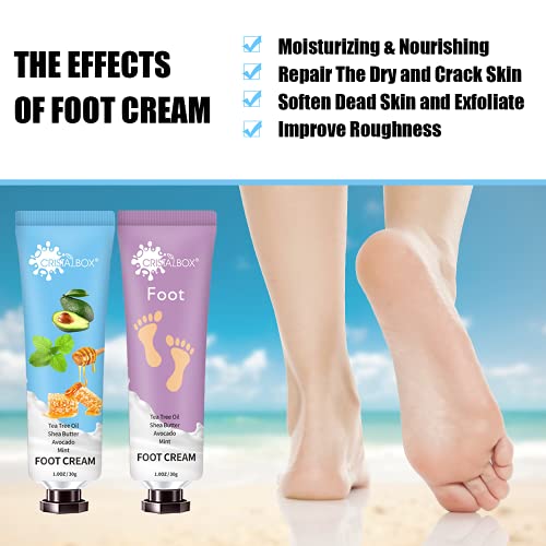10 Pack Foot Cream for Dry Cracked Feet,Cracked Heel Repair,Deep Moisturizing Foot Care Lotion for Women and Men-Smooth and Soften Cracked Feet,Itchy Feet-Mini Foot Lotion Travel Size Gift Set