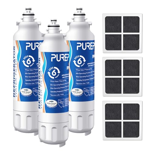 Image of PUREPLUS LT800P NSF/ANSI 53&42 Certified Replacement for LG ADQ73613401, Kenmore 469490, 9490, ADQ73613402, ADQ736134, LSXS26326S LMXC23746S, LT120F, Refrigerator Water and Air Filter Combo, 3Pack