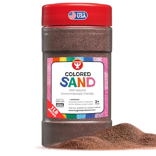 Image of Hygloss Colored Sand for Crafts - 1 lb Bottle, Brown - Vibrant Colorful Fine Sensory Play Sand Art Kits for Kids - Classroom Activities for Children 3 4 5 6 7 8 9 10 11 12 - Safe for Ages 3+
