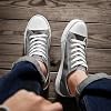 ZGR Hombre Zapatillas de Lona Clásicas Negras, Zapatos Casuales de Tenis con Cordones de Caña Baja | Parte superior de lona transpirable, espuma viscoelástica para mayor comodidad, suela antideslizante, caña baja con cordones, casual, caminar, viajar, tenis 4