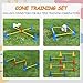 GeerDuo Dog Agility Hurdle Cone Set, Dog Agility Set Include 12 Agility Cones 6 Agility Rods, Dog Agility Equipment with Carry Bag(Blue+Orange+Yellow)