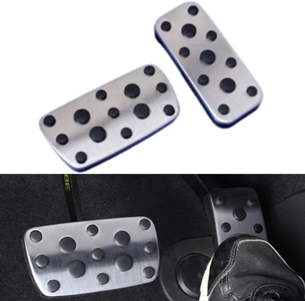 Stainless Steel Manual Trans Accelerator Brake Clutch Pedal Pad Cover Kit for Subaru Forester 2003-2005, Outback 2004-2006, Legacy 2004-2005