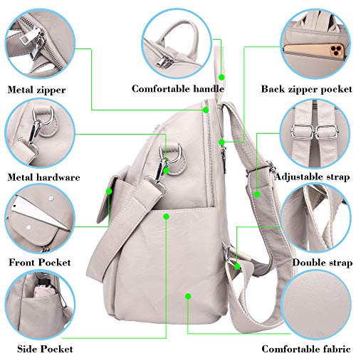 Image of Women Fashion Backpack Purse Waterproof Bookbags Travel Shopping Rucksack Convertible Ladies Shoulder Bag