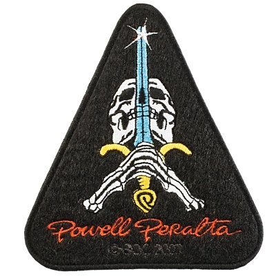 Sword and Skull Skateboard Patch Black
