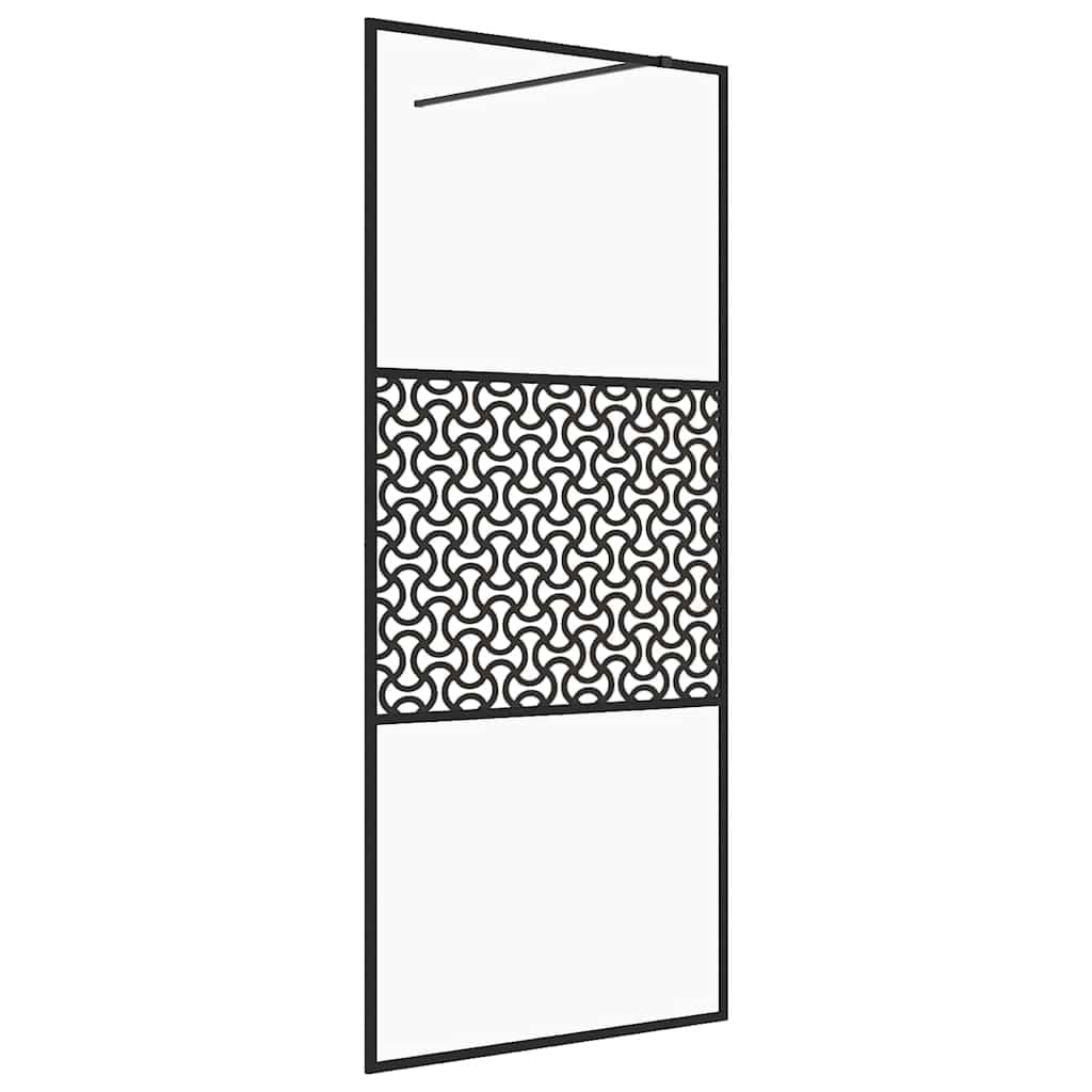 Fengshui Mampara de ducha de cristal templado 115 x 195 cm, transparente | Cristal de seguridad de 5 mm, marco de aluminio, perfil ajustable, fácil de limpiar