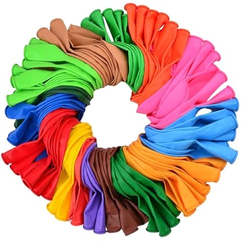 HoveBeaty Latex Party Balloons Assorted Colors 12 Inches Thicken Birthday Rainbow Balloons 100 Pcs for Kids' Party Wedding Christmas Arch Garland Cover