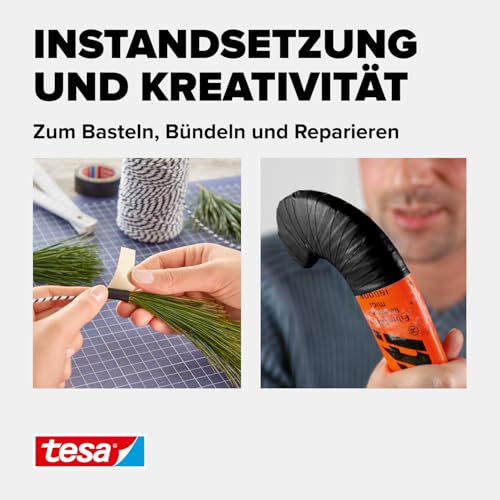 tesa extra Power Perfect Gewebeband - 3er-Pack - Schwarz - 2,75 m x 38 mm – Ansicht 6